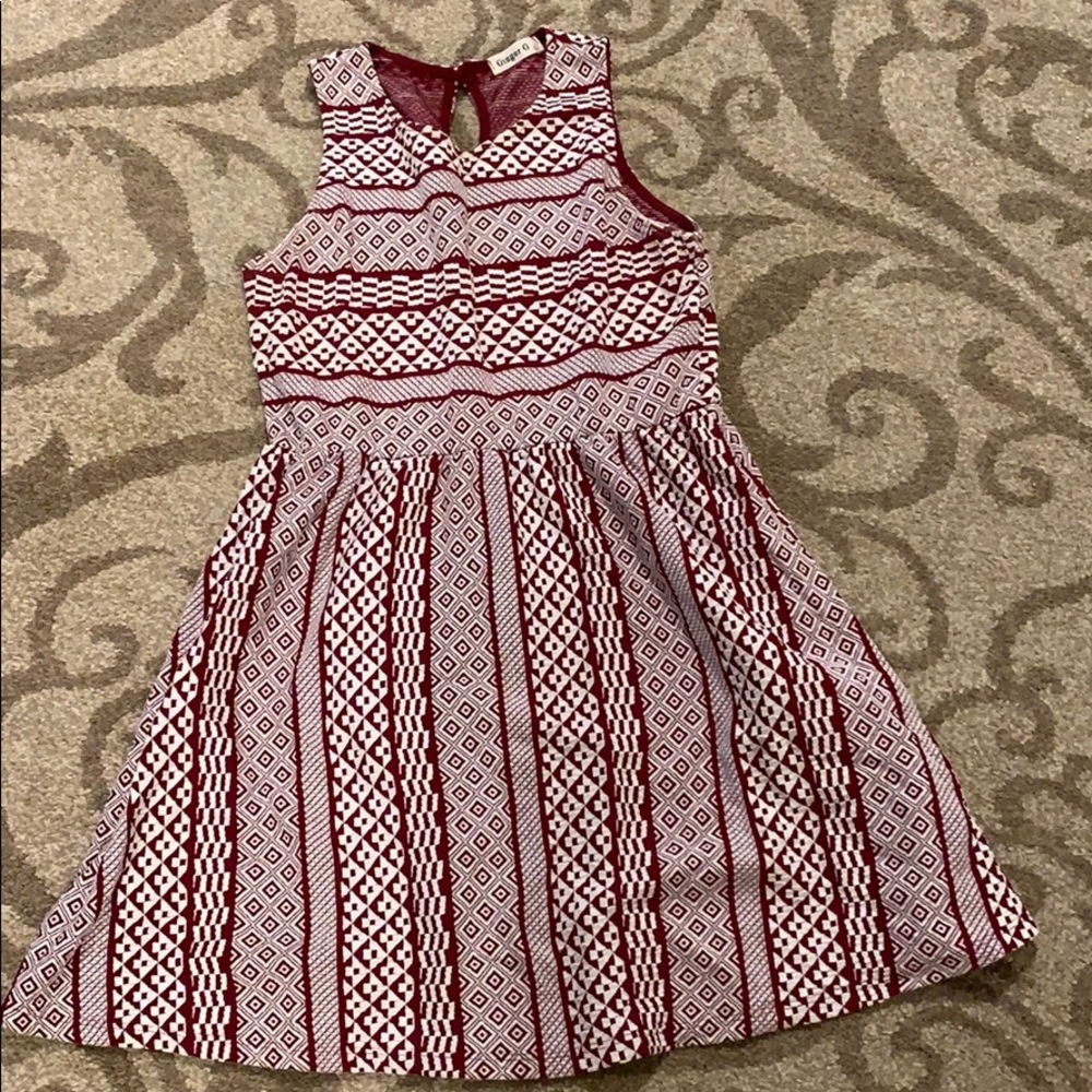 Women’s red and white dress